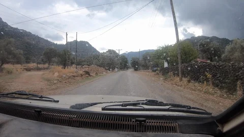 The view from the window of a car moving on a road in a rural area Stock Footage 119983500
