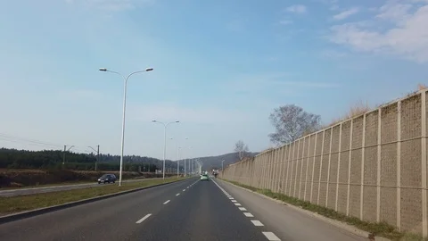 The view from the window of a car that rides on a beautiful road. Stock Footage 121738273