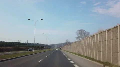 The view from the window of a car that rides on a beautiful road. Stock Footage 133792405