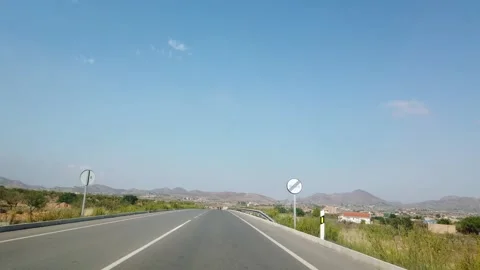 The view from the window of a car that rides on a beautiful road. Stock Footage 133807012