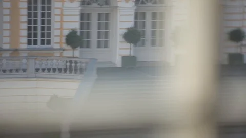 View from the window to the castle Stock Footage 95045755