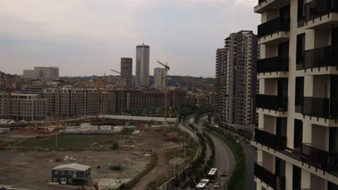 View from the window of the city and clouds in the sky. Timelapse Stock-Footage 252372338