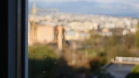 View from the window to the city Stock Footage 87186133