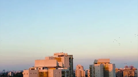  View from the window. The city at sunset 動画素材 137796947