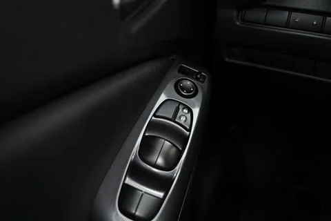 View of window controls in modern car, closeup Stock Photos