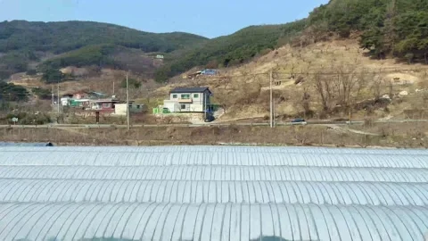 The view from the window of a country train Stock Footage 264150303