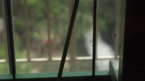 View from a window of a crazy elevator located in jungles alon waterfall 動画素材 81276917