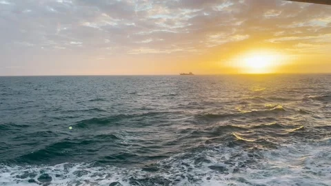 A view from the window of the Cruise Ship in the late afternoon. Stock Footage 267520487