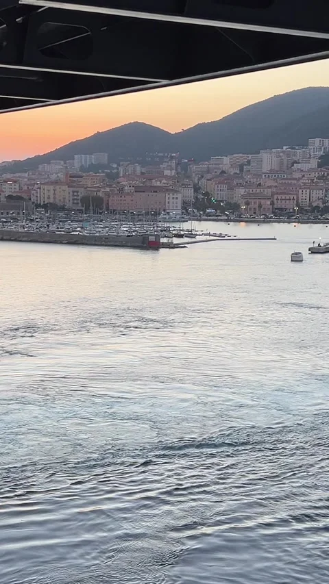 View from the window of a cruise ship on the Mediterranean Sea Video stock 294527290