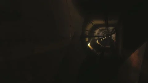View from the window of the driver of a subway car moving in the tunnel Stock Footage 237333566