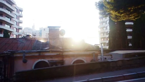 The view from the window in driving a car Stock Footage 84810337