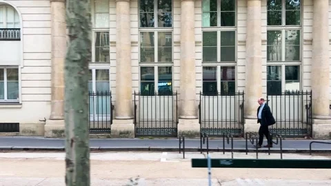 View from the window during a bus ride of Parisian streets, architecture. Stock Footage 311942238