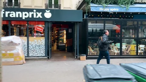 View from the window during a bus ride of Parisian streets, architecture. Stock Footage 312601901