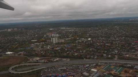 View from the window during flight Video stock 281945537