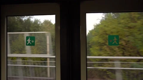 View from the window of an empty bus quarantine Stock Footage 143268733