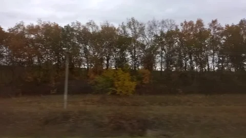 View from window of fast moving train. 스톡 동영상 304795942