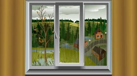 View from window of fast season changing Stock Footage 51659581