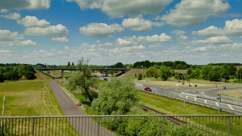 View from window of German high speed train ICE (Driving Plate) Stock Footage 310012013