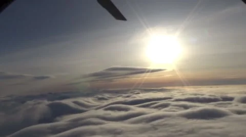 The view from the window of the helicopter. The entrance to the cloud Video stock 68603374