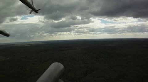 View from window of helicopter Stock Footage 11724574