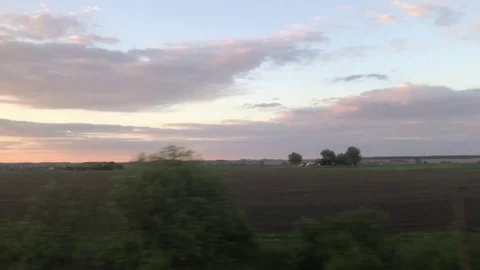 View from the window of a high-speed train Stock Footage 76244103