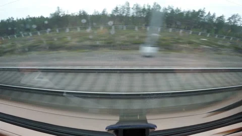 The view from the window of the high-speed train Stock Footage 106462048