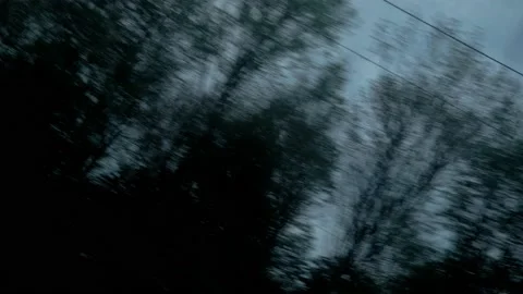 View from window of high-speed train on landscape of beautiful nature wild field Stock Footage 157071116