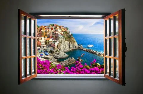 View from the window of a house Stock Photos