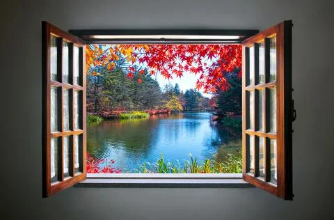 View from the window of a house Stock Photos