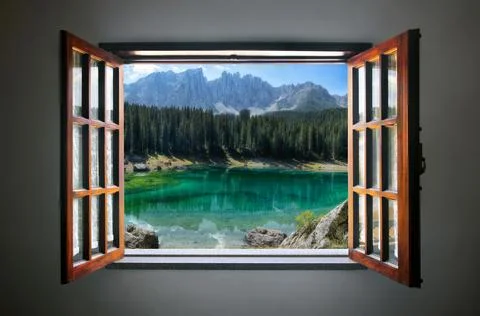 View from the window of a house Stock Photos