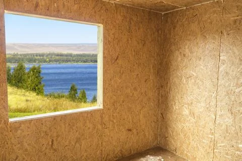 View from the window of a house under construction Stock Photos