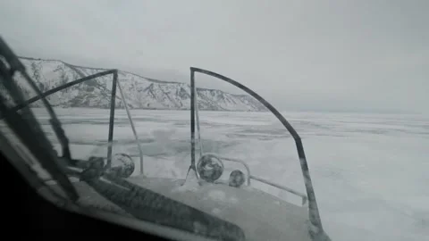 A view from the window of a hovercraft. Stock Footage 264659803