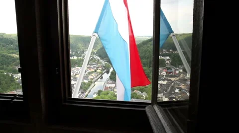 View from the window of a medieval castle. Stock Footage 40654087
