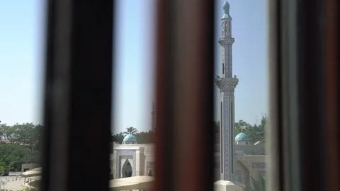 View from the window on the mosque Stock Footage 100984997