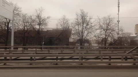 View from the window of a moving bus (2) Stock Footage 232488191