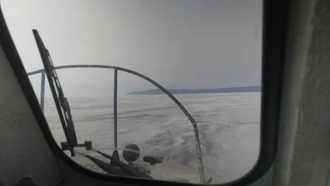 View from the window of a moving hovercraft Stock Footage 264659812