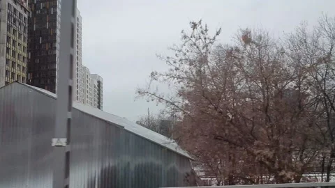 View  From Window Of Moving Train (1) Stock Footage 232804566