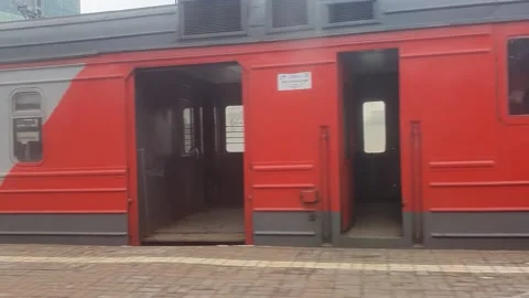 View from the window of a moving train (4) Stock Footage 232488217