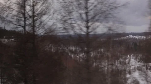 View from the window of a moving train Stock-Footage 105236847