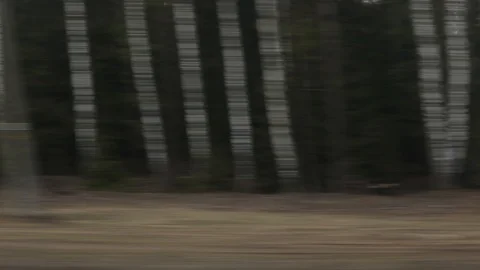 View from the window of a moving train Видео 105281013