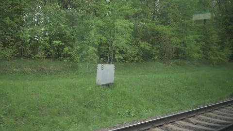 View from the window of a moving train Stock Footage 274798313