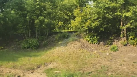 View from the window of a moving train Stock-Footage 278600506