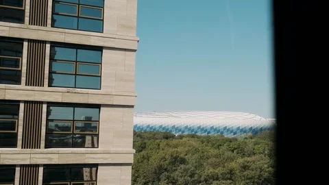 View from the window of a multi-story hotel in Moscow in summer	 Stock Footage 309498148