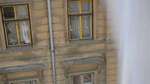 View from the window on old building Stock Footage 101114131