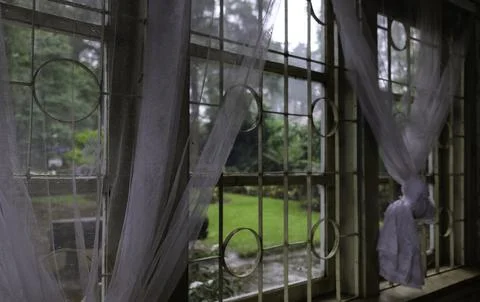 View from window in an old house. Stock-Fotos