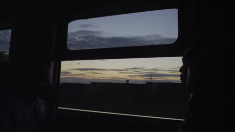 View From Window Of Old Train Moves On Countryside ，Tanzania Stock Footage 132228815