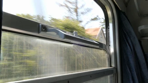 View from the window of an old type train Stock Footage 93077816