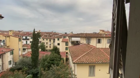 View from Window Over Florence Historic Buildings Stock Footage 314823042