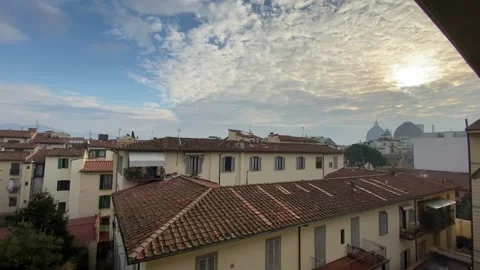 View from Window Over Florence Historic Buildings Stock Footage 314823086