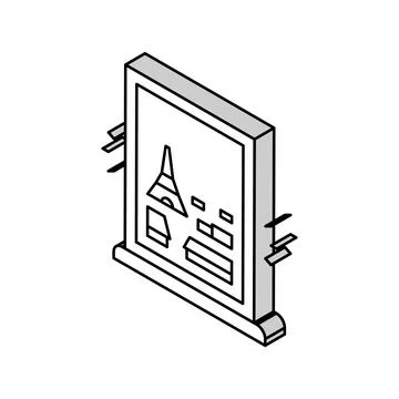 View from window on paris isometric icon vector illustration Stockillustratie